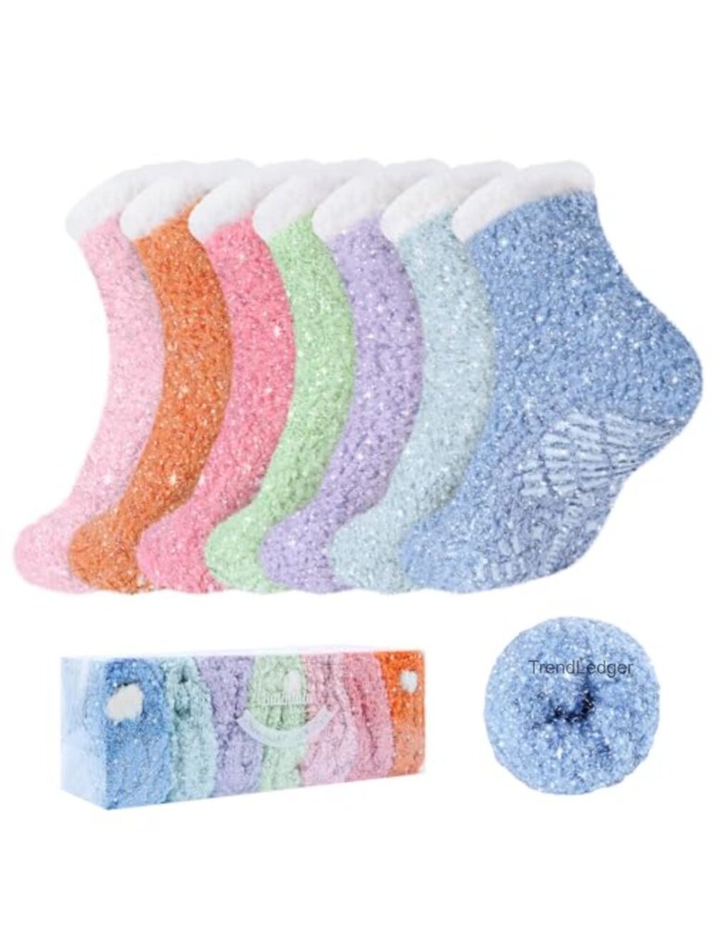 Fuzzy Gripper Socks Plush Cozy Non-Slip Slipper Socks